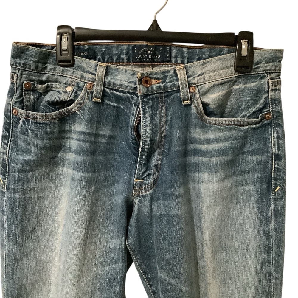 Lucky Brand Men's Distressed 361 Vintage Straight Blue Jeans - Picture 9 of 9